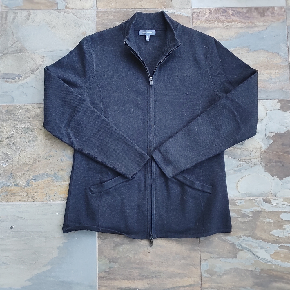 Authentic American Airlines flight attendant uniform sweater in charcoal gray.